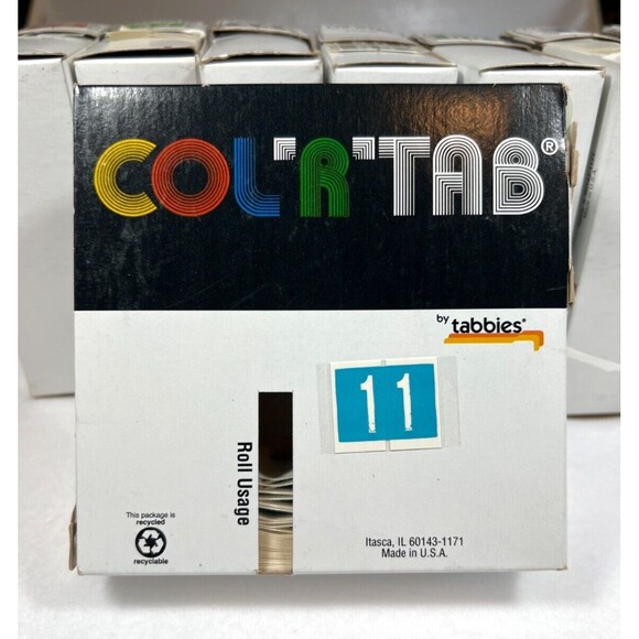 Tabbies Original COL'R'TAB 11000 Series Numeric Labels 9 lot 1"H x1 1/2"W BUNDLE - Picture 4 of 11